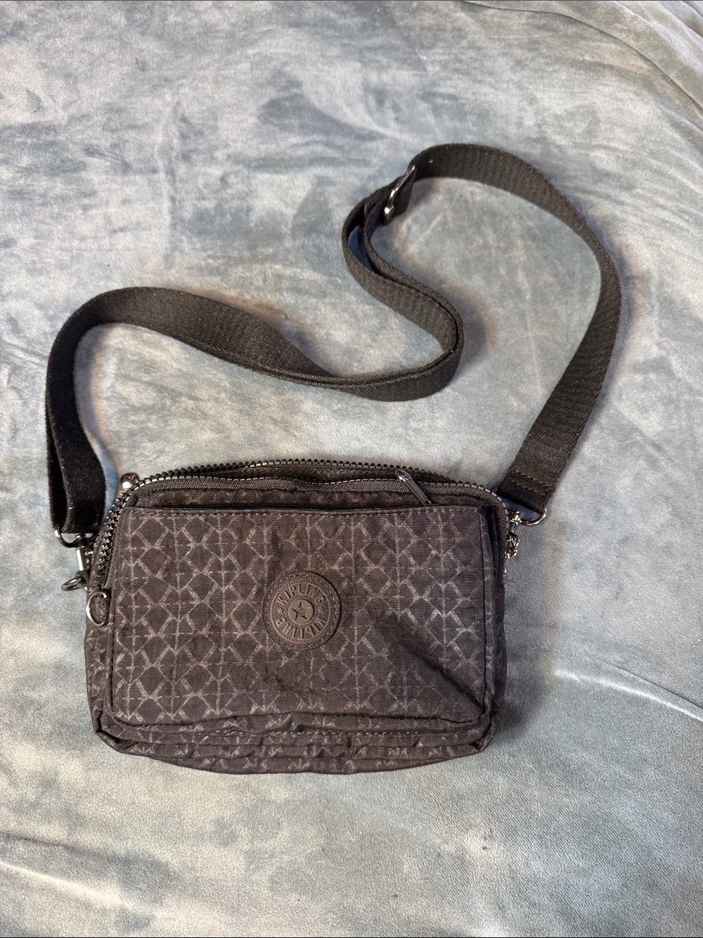 Kipling Black Patterned Crossbody Belt Bag